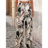 Women's Casual Pants High Waist Print Wide Leg Pants