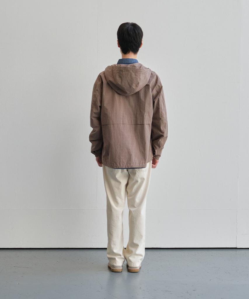 Horlisun Breeze Typewriter Check Hood Jacket Beige