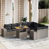 VidaXL Garden Lounge Set with Cushions 10 Pcs, Patio Sofas, Patio Furniture Set, Outdoor Furniture, Grey 3272796
