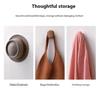 4 PCS Solid Wood Handle Clothes Hook Coat Hook Wall-mounted Hook Punch-free Door Clothes Hanger Pebble Shape Cabinet Door