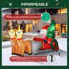 Inflatable Santa Claus with Sleigh and Inflatable Christmas Reindeer with LED Lights for Outdoor and Indoor Use 216x90x150 cm