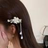 White Flowers Tassels Hair Clip for Women Korean Hairpin Geometric Crystal Hair Barrettes Girl Hair Accessories Hairgrip Fashion