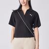 Puma Футболка поло Her Polo Tee Solid Loose Fit с коротким рукавом, женская футболка поло, черный цвет 676651-01