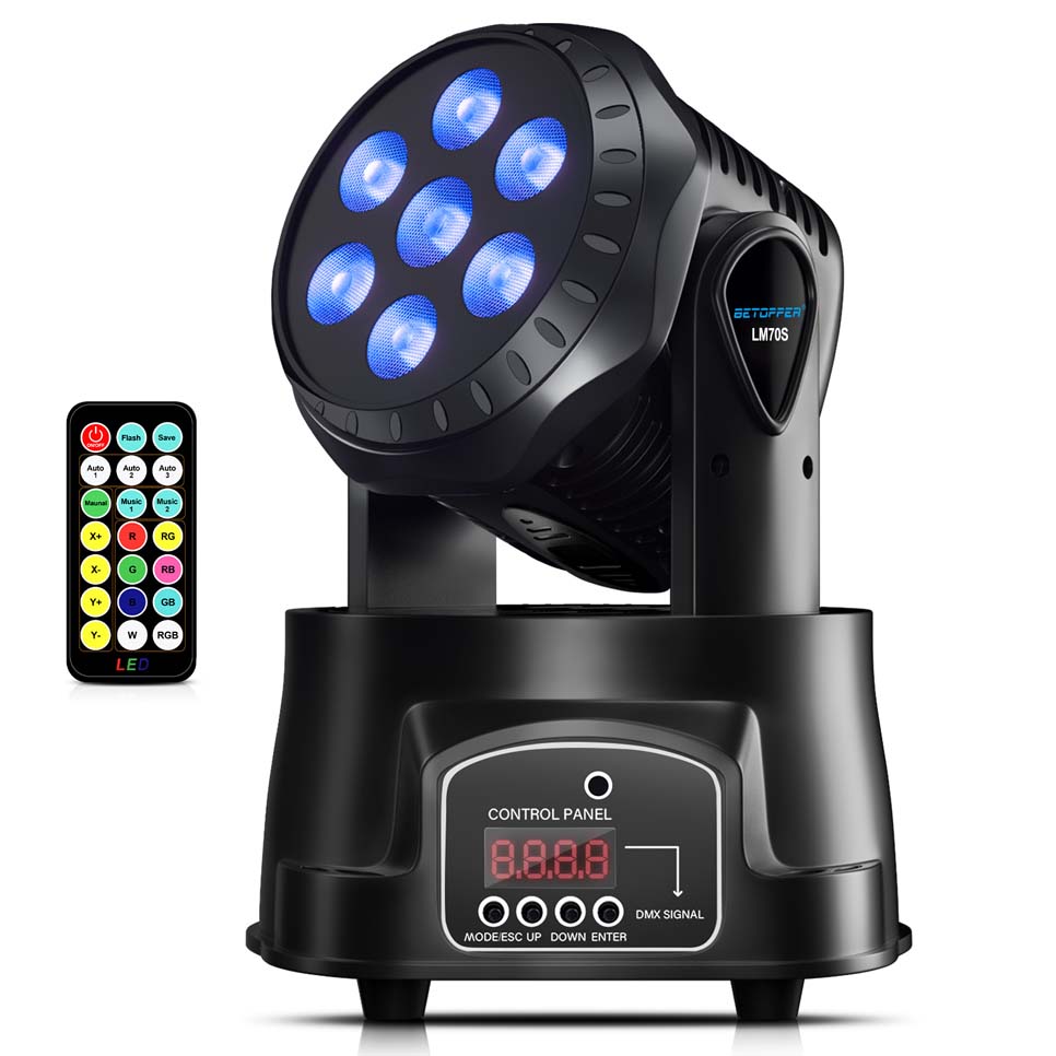Big Dipper Mini Moving Wash Head Stage Lights 7x8W RGBW Super Bright с пультом дистанционного управления DMX для диско-зала, вечеринки, клуба DJ Light