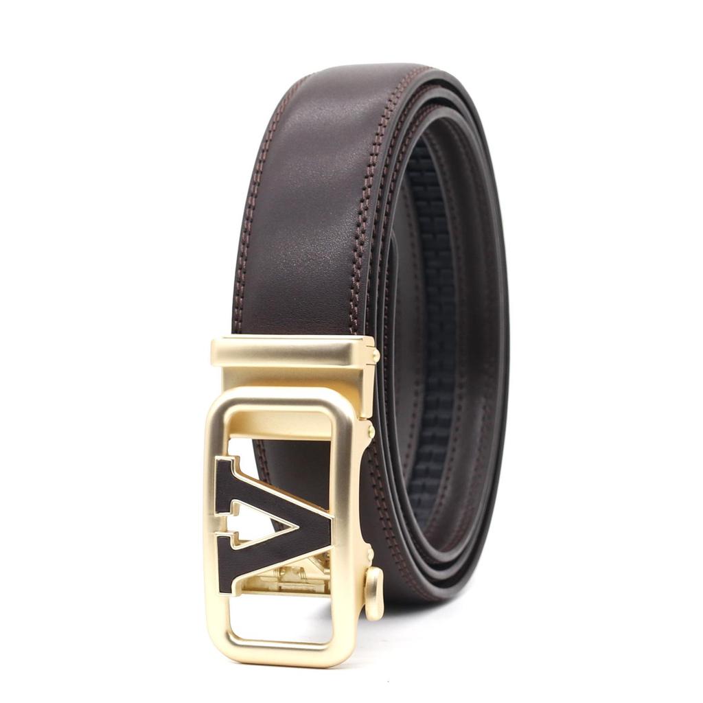High-End Men's Genuine Leather Automatic Buckle Cowhide Belt - Versatile Fashion Accessory