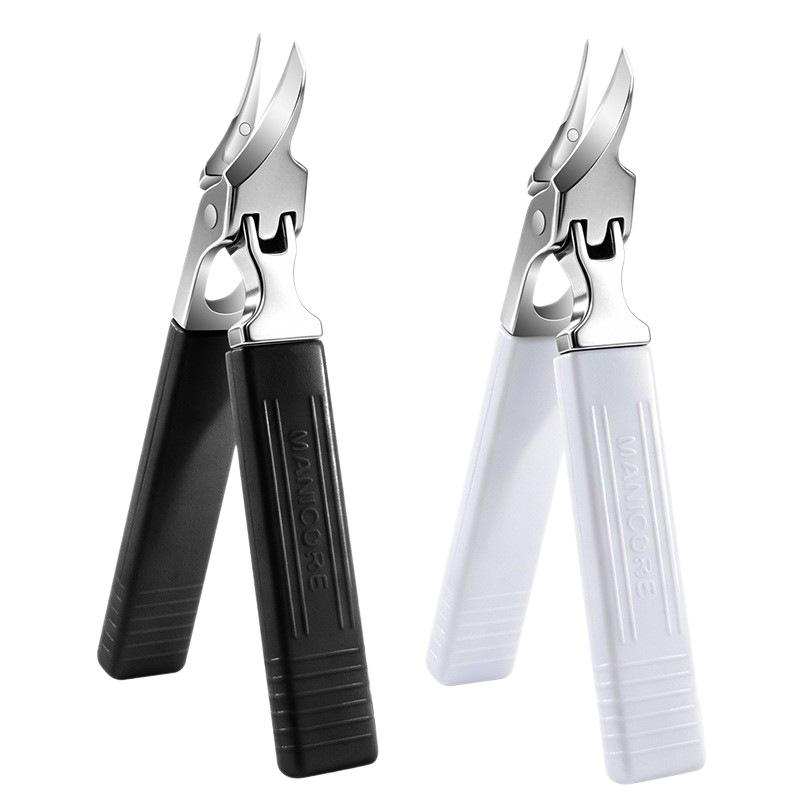 Ultra-Sharp Slanted Nail Clippers with Anti-Splash Guard & Pointed Tip - Ideal for Thick Nails & Grooves