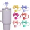 Pink Bow Straw Covers Cap Toppers for Stanley Tumblers Straw Tips Lid Protectors for 10mm Diameter Straws Cup Accessories