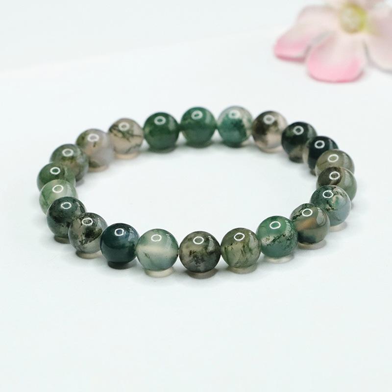 Браслет Juanyu Natural Water Grass Agate & Chalcedony Green Crystal MN4042304