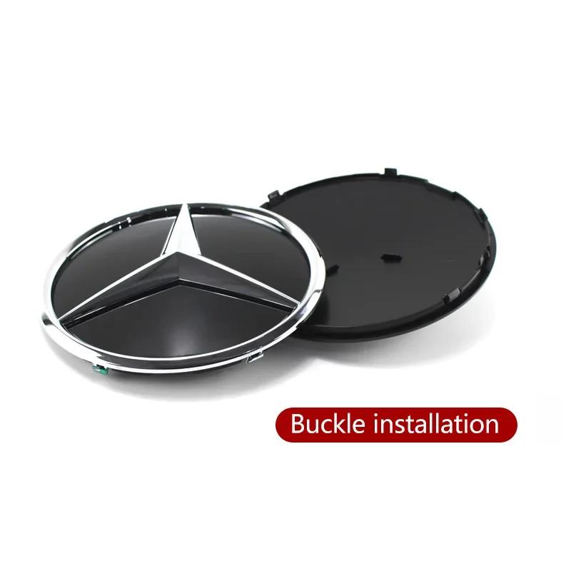 XJBIQ1 New For Mercedes Benz 3d Chrome Black Star Logo Car Front Grille Emblem For Mercedes Benz W205 W212 W207 A B C E SLK GLK CLA CLS