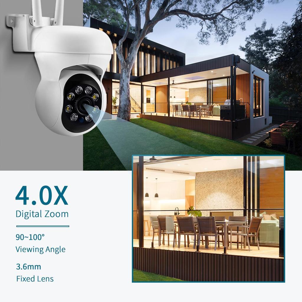 Камера видеонаблюдения HD 1080P WiFi с полноцветным ночным видением и отслеживанием людей