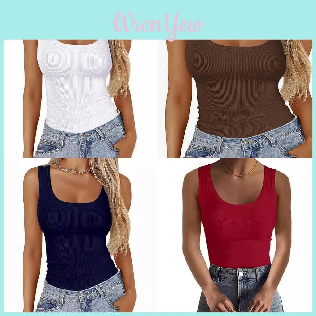 Streetwear Sleeveless Bodycon Tank Top With Square Neck For Casual And Fitness Use