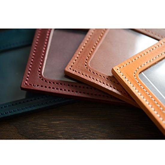 Сделано в Японии, держатель для удостоверения личности из натуральной кожи с телескопической катушкой на шее для большего удобства [Endmark], мужской ремень, карманы, (зеленый)