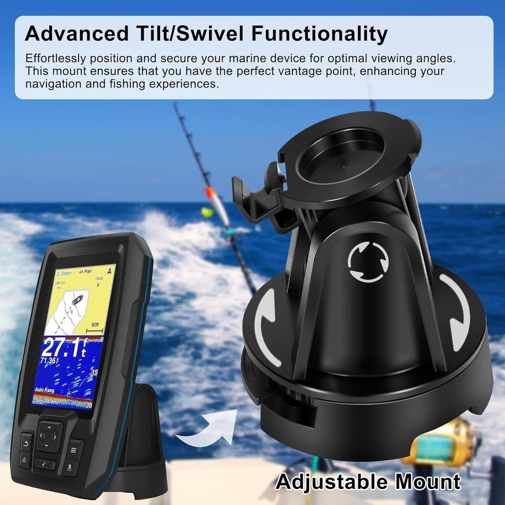 010-12439-10 Надежное крепление с наклоном/поворотом для Garmin Striker Plus 4/4Cv - Каякинг, подледная рыбалка, лодочный спорт и SUP-бординг