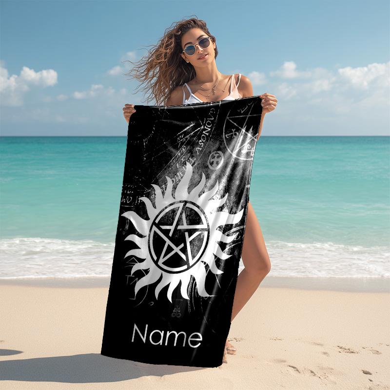 Personalized customized proof beach towel with Supernatural pattern - soft, absorbent,quick-drying,perfect swimming,camping&bathing