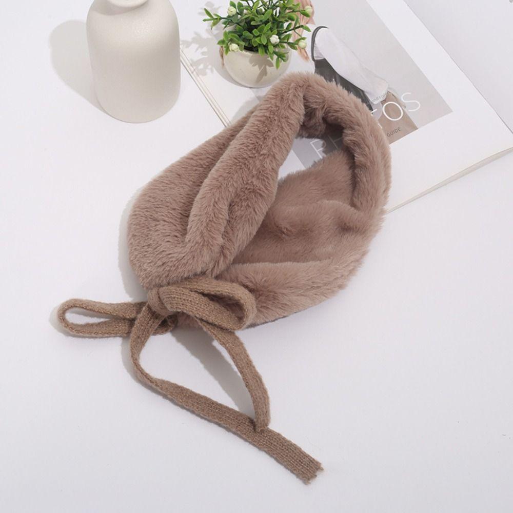 Plush Winter Small Scarf Thick Warm Neck Wrap New Tie Earmuffs