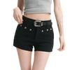 Black Denim Mini Shorts for Women High Waist Straight Stretch Casual Hot Pants Jeans Y2k Clothes Fashion Streetwear Summer