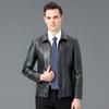 Spring and Autumn Genuine Leather Jackets for Men Sheepskin Lapels Middle-aged Men's Casual Leather Jackets