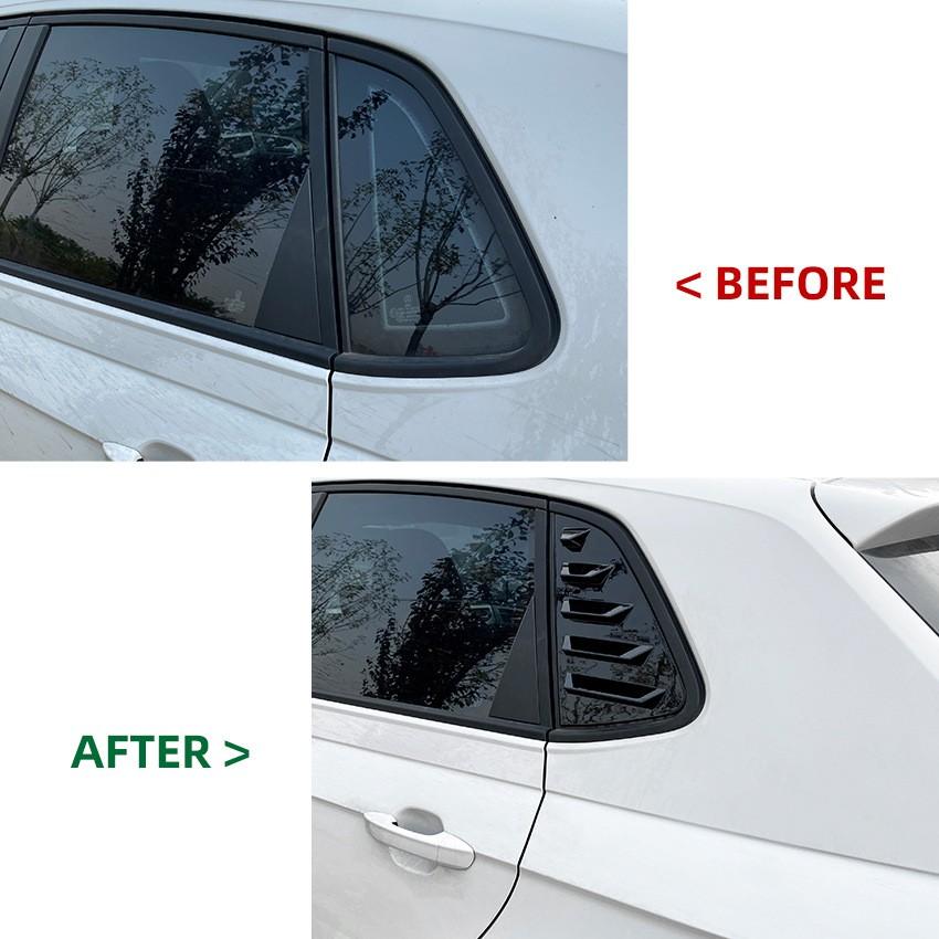 2pcs Car Rear Side Window Trim Spoiler For Volkswagen Polo MK6 Polo 2018+ Window Shutter Cover Louver Air Vents