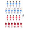 22pcs Table Football Players Replacement Red Blue Foosball Machine Accessories with 32mm Black White