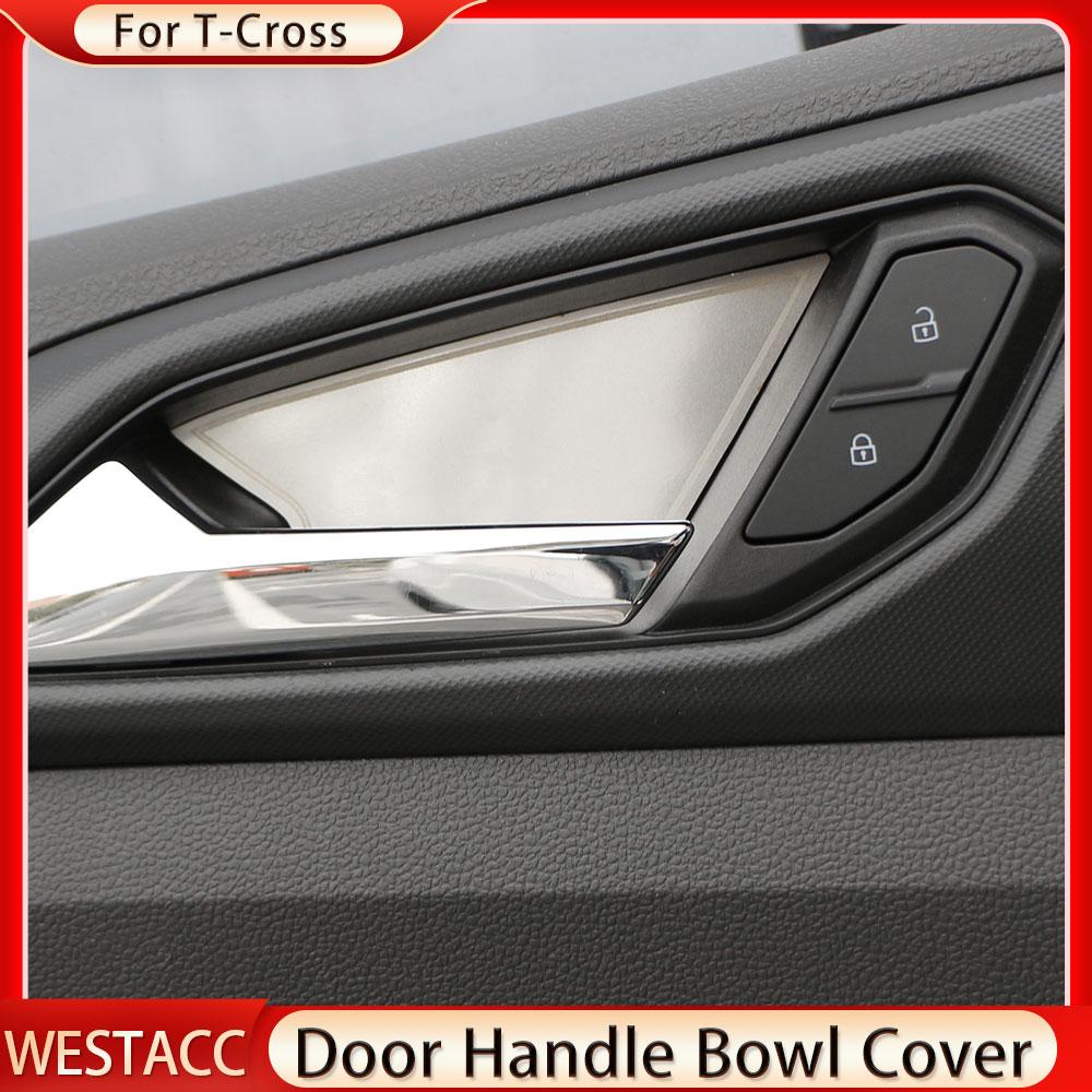 4 шт. наклейка на крышку дверной ручки автомобиля из нержавеющей стали для Volkswagen VW TCROSS T-cross 2018 -
