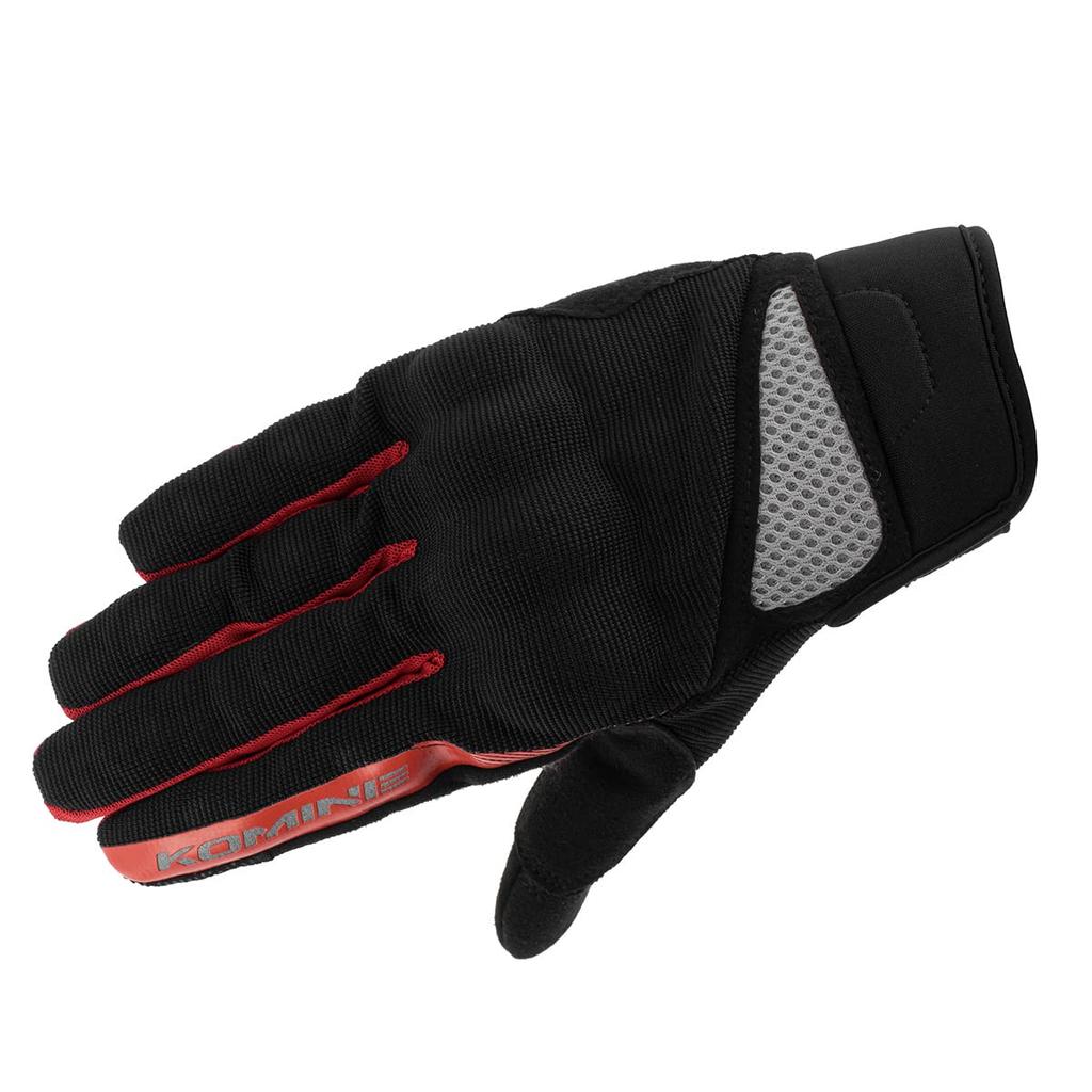 Komine GK-1633 3D Protective Mesh Gloves for Motorcycles Black Red XL