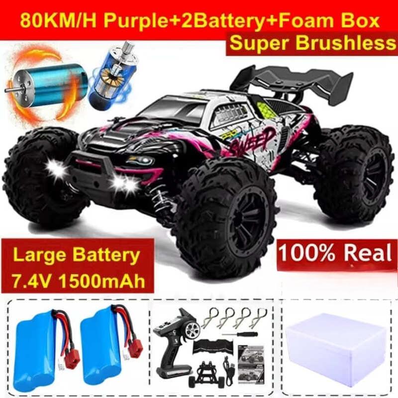Новый 4WD High Toughness 80KM/H полноприводный радиоуправляемый автомобиль Off-road 4x4 RC 1:16 полномасштабных высокоскоростных гоночных машин Big Foot Fast Drift, детский подарок