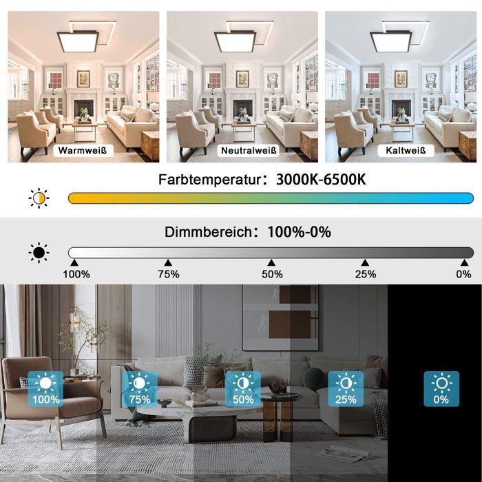 Plafonnier LED NETTLIFE 46W Ciel étoilé Noir