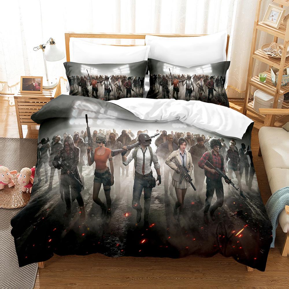 Playerunknown'S Battlegrounds Home Textiles Bedding Three-Piece Digital Printing Quilt Set Four-Piece Abrasive Cloth Set