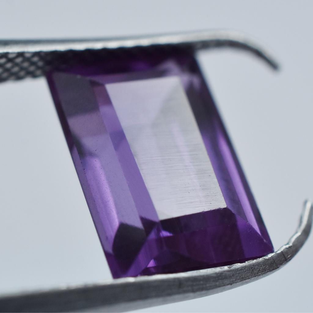 4.15 Loose Gemstone Natural Emerald Cut Purple Tanzanite