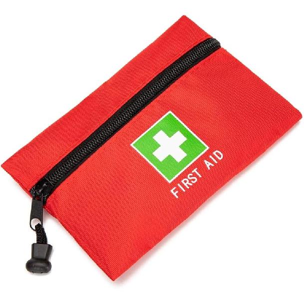 Red Emergency Bag First Aid Small Empty Travel Rescue Pouch First Responder Storage Medicine Pocket Bags for Car Home Office Kitchen Sport Ourdoors