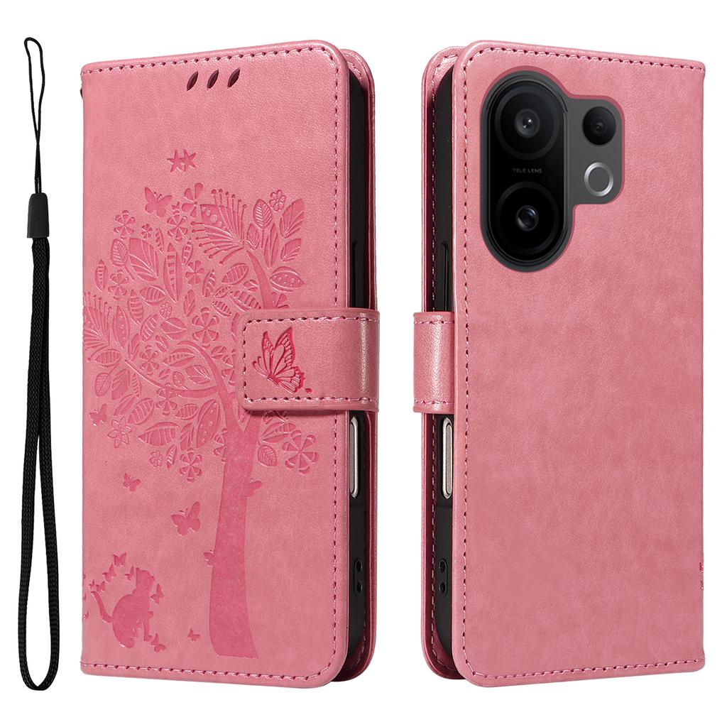 For vivo X200 FE 5G/vivo S30 Pro mini 5G Phone Case with Stand Cat Tree Pattern Leather Wallet Mobile Cover