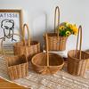 Hand Woven Storage Basket Creative Flower Baskets Plant Pot Large Garden Picnic Basket Fruit Sundries Organizer Portable
