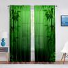 Green Bamboo Forest Exotic Jungle Sheer Voiles Curtain for Living Room Bedroom Drape Kitchen Window Tulle Curtains Home Decor
