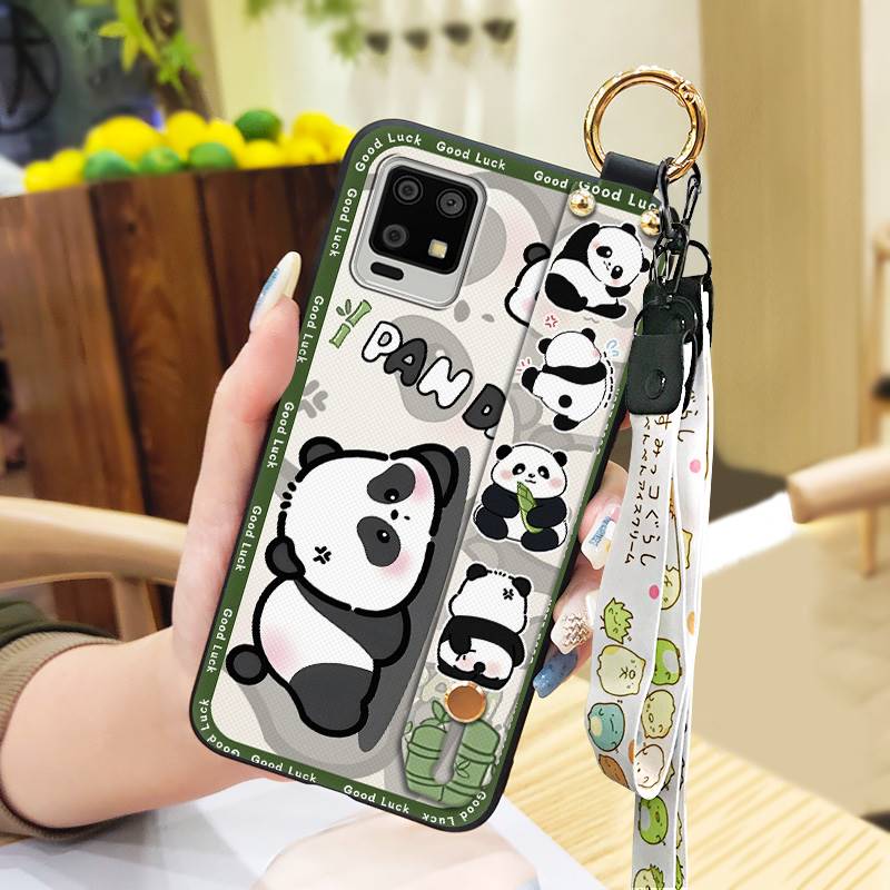Грязеотталкивающий Прочный Чехол для Телефона Для Sharp Aquos Zero6/Aquos Air Шнурок Противоударный Ударопрочный Ремешок на Запястье Кольцо-Подставка Панда