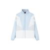 Solid Color Stand Collar Zipper Woven Jacket Women Jackets Blue 162238618R-1