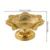 1 шт. элегантный золотистый металлический поднос для фруктов из дерева буррон с высокими ножками, для дома, храма или подношений. Прочная конструкция из литого чугуна, для обеда,