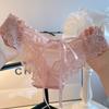 Women's Low Waist Lace Bowknot Panties with Tie-Up and Cutout Design