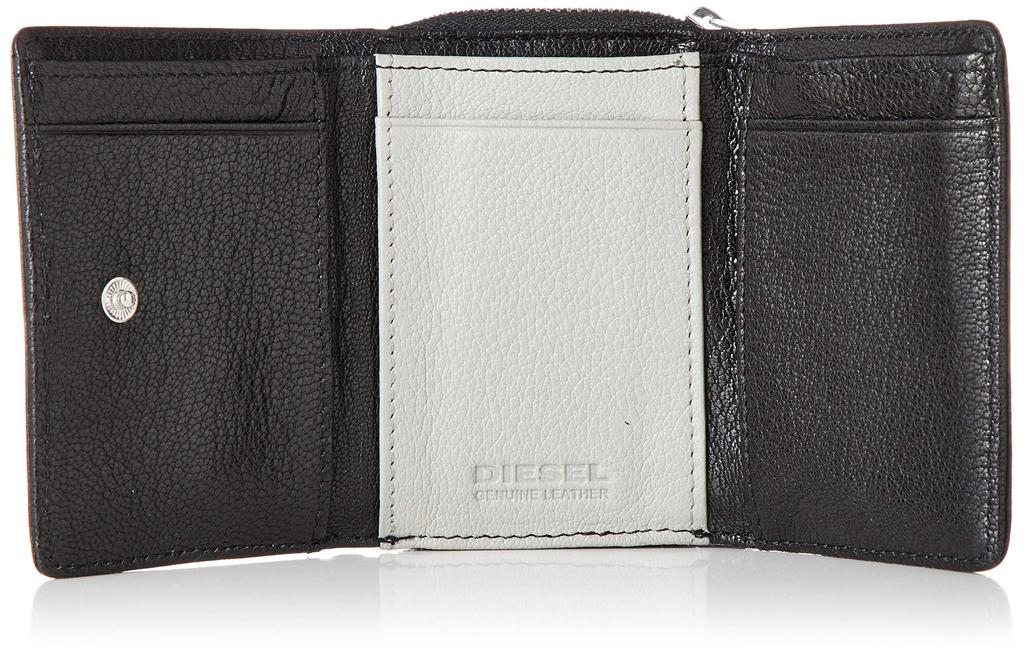 Кошелек из кожи с цветными блоками Trifold X06639P3043 UNI Black x Ivory H0999 [Diesel] для мужчин