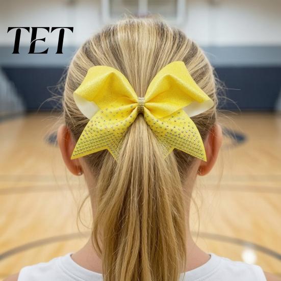 Team Uniform Hair Supplies Sparkling Bow Clip, Glitter Sequin Clip for Cheerleading Clips Performance And Dance Accessories, Decorative Ties Students
