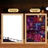 23cm/9.06in Cyberpunk Light Painting Urban Street View Game Peripherals 3D Night Lamp Table Gifts Party Supplies Room Decoration
