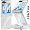 Чехол для телефона Samsung Galaxy Z Flip 5 с защитой шарниров, полное покрытие, жесткий противоударный тонкий прозрачный чехол из ПК