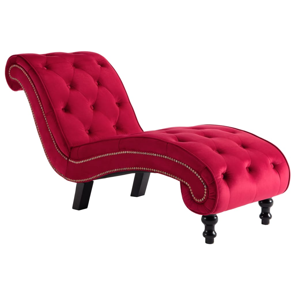 Red Velvet Chaise Lounge