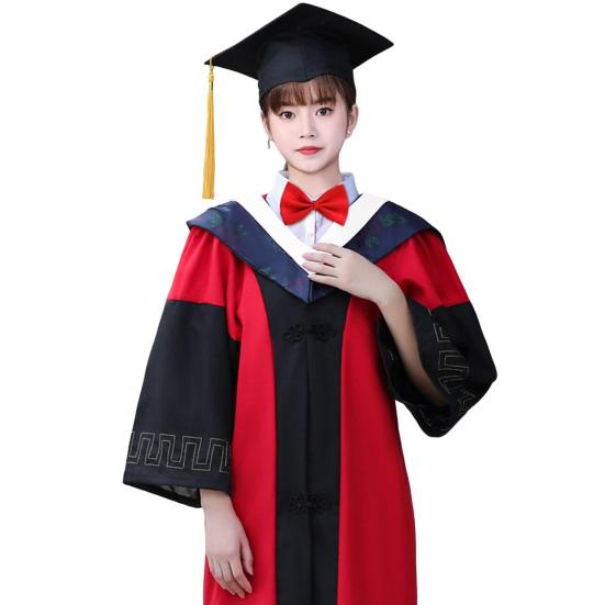 Комплект мантии и шапочки для выпускников 2025 года, академическая форма доктора с кисточкой для бакалавров старших классов колледжей