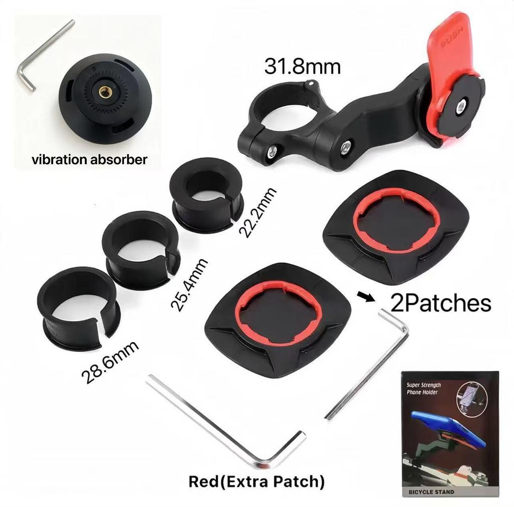 Motorcycle & Bicycle Phone Holder with Shock Absorption for Navigation