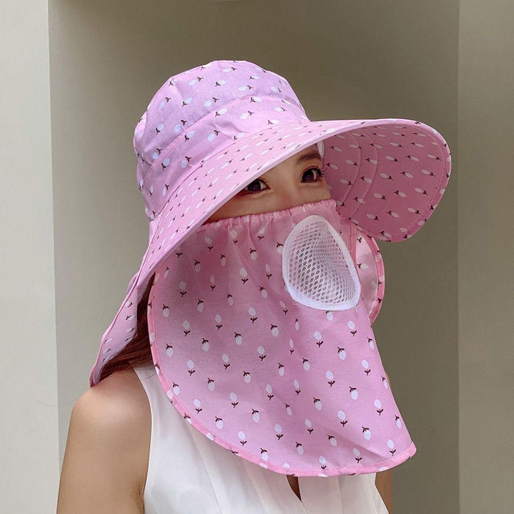 Wide Brim Sun Protection Face And Neck UV Protection Hat Casual Sunhat Women