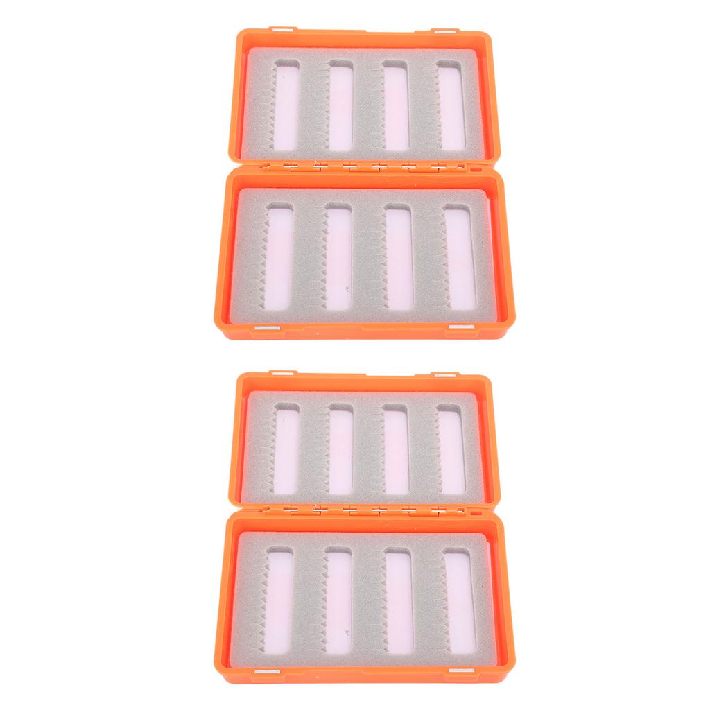 2 Pcs Fishing Fly Hook Box Orange Plastic Fly Fishing Lures Storage Box for Accessory