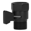 G1 2 Shut Off Valve Brass Water Control Valve Black Shower Head Sprayer Valve for Household Bathroom