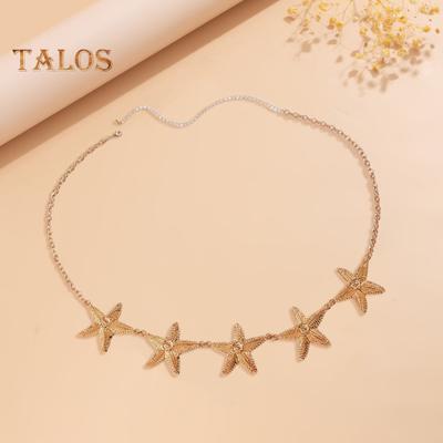Цепочка на талию с морской звездой, регулируемая длина, сплав, бохо, стиль серфера, украшения для тела, отпуск, пляж, бикини, цепочка для тела