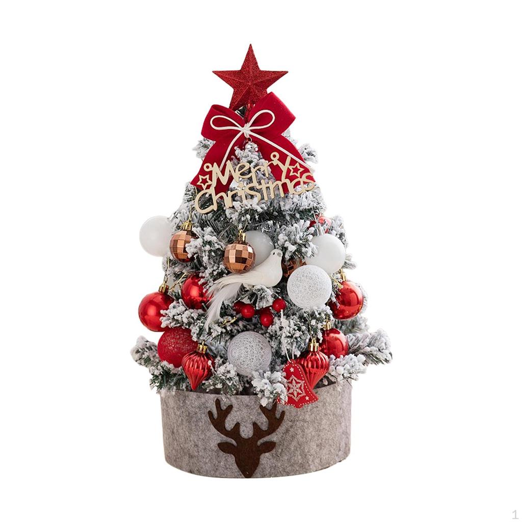 18inch DIY Tabletop Artificial Xmas Tree with Lights Countertop Decoration Versatile