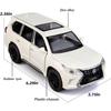 Внедорожник Lexus LX570 в масштабе 1/32, модель роскошного внедорожника, игрушечный автомобиль из цинкового сплава со звуком и светом для детей, подарок для мальчиков и девочек